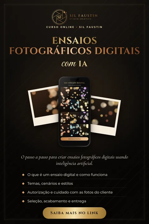 Arte do curso Ensaios fotográficos digitais com IA